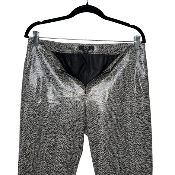 Vintage 90s Y2K BCBG Max Azria Gray Faux Python Snakeskin Hip Hugger Pants - Picture 5 of 12
